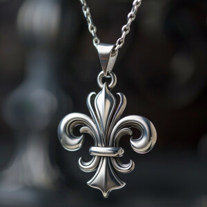 Discover the timeless beauty of this Fleur de Lis sterling silve...