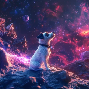 2.5D Background Art cosmic dog