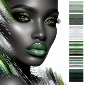 Create a sophisticated color palette with a mix of white, variou...