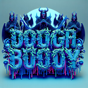highly detailed intricately designed 3D horror drip font with th...