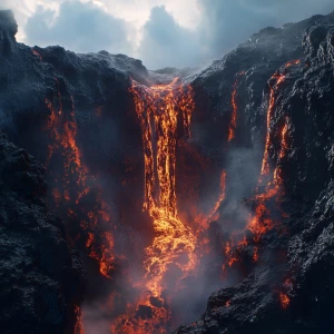 Lavafall, intricate, highly detailed, smooth, sharp focus, cinem...