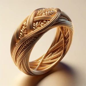 Wedding ring made of gold thread