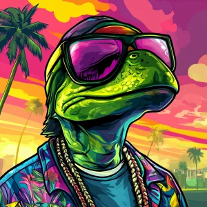 MEME PEPE in GTA art style, Maverick, in the style of a Grand T...