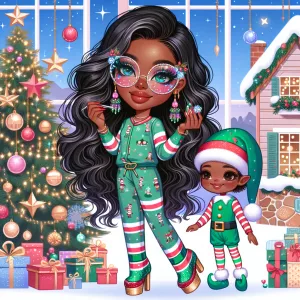 A stylish African-American character resembling Betty Boop has l...