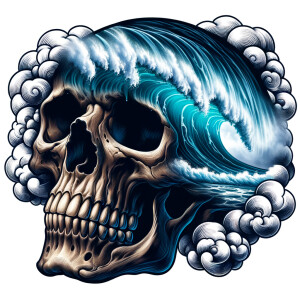 Replace skull with ocean wave