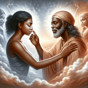 Ensure that the image distinctly represents both Jesus Christ an...