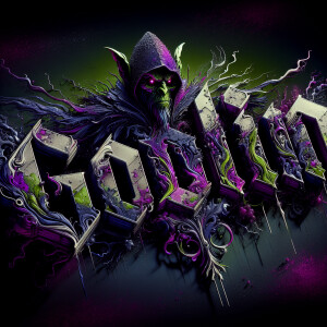 image featuring the word 'Goblin' with a silhouette of a goblin...