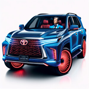 Lx570 toyota 2019 with laser headlights and 29 inch red rims and...