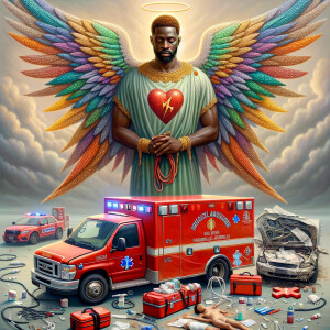 Create a realistic 3D oil painting depicting a scene of emergenc...