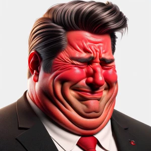 generate a hyper-realistic detailed image of a severely embarras...