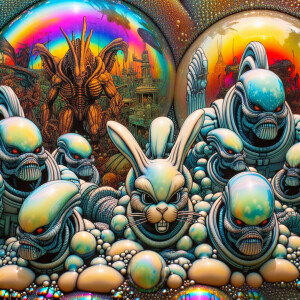 incredible interdimensional  mercury fish rabbits xenomorphs, am...