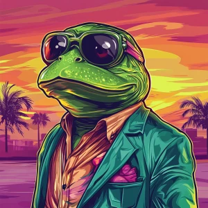 MEME PEPE in GTA art style — — in the style of a Grand Theft Au...