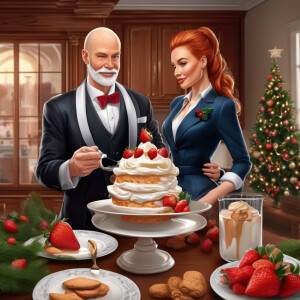 Beautiful ginger hair,hourglass,wearing whipped cream as clothes...