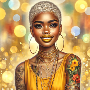 An African American beautiful hazelnut skin tone woman , full li...