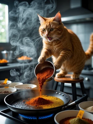 The Cooking Process
**Prompt:** The scene transitions into an i...