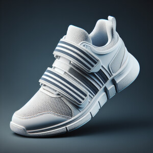 Velcro hook and loop velcro on an adidas sneaker with three stri...