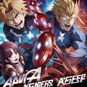 Avengers in anime style, 4k