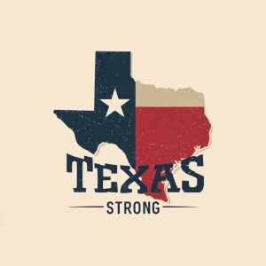 Design a logo featuring the outline of Texas filled with the Tex...