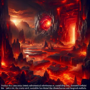 Give me a realistic picture of Hell in the center of the earth