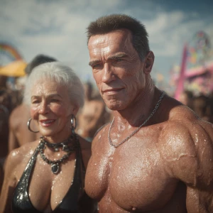 Generate a hyperrealistic image of a muscular and intimidating A...