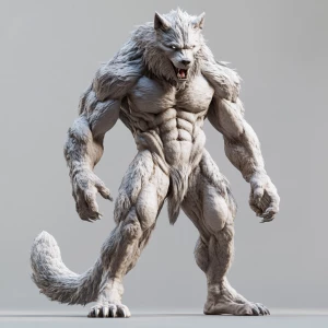 Lycan hairymuscles showing off full body view