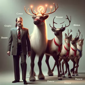 Create a photorealistic image of Rudolph the Red-Nosed Reindeer...