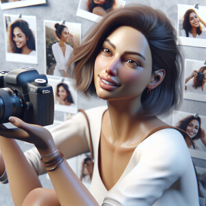 create realistic pretty women who’s indian with light skin who l...