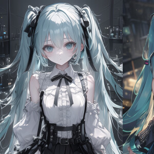 handsome girl for Hatsune Miku , full body shot, simple picture,...
