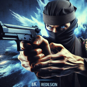 🥷 "pointing gun effect". Ultra-detailed, ultra-realistic, 8k re...