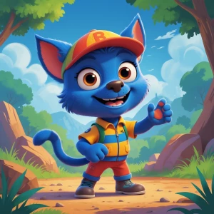 Design a digital illustration of Bluey from the children's TV se...