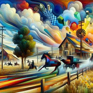 Surrealist scene, fusion of Dali, Brawner and Picasso style, ult...