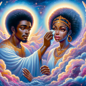 Ensure that the image distinctly represents both Jesus Christ an...