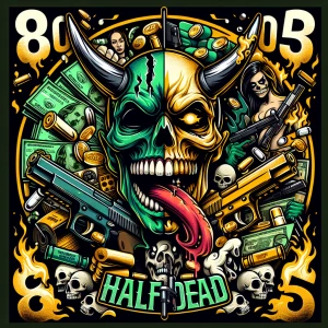 Create aa cartoonish comic  style professional ,  horror-themed...