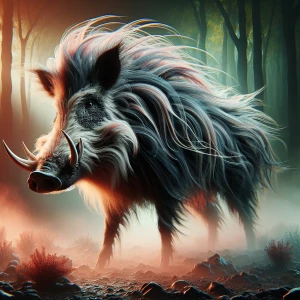 Hog  in the style of Yautja's (Hunter Predator),ultra-detailed,...