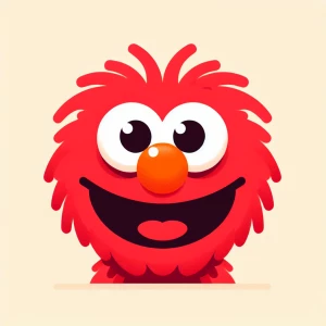 Flat illustration of Elmo as a toddler