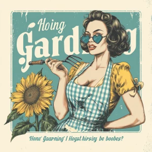 vector-style retro vintage illustration of a mischievous 1950s h...