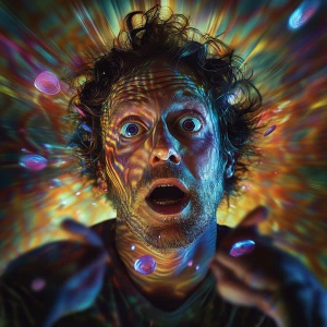 Create a photorealistic 3D rendering of a man in his late 30s, w...