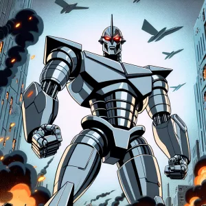 Create an image of Megatron from the classic Transformers cartoo...