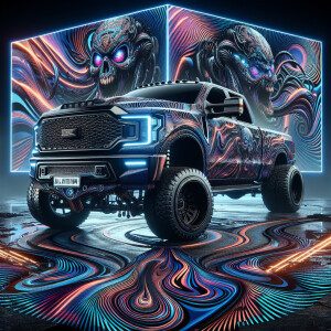 Create an 8K ultra-high-definition image of a Dodge Ram truck re...