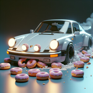 Picture a Porsche 911 devouring donuts, coming to life with each...