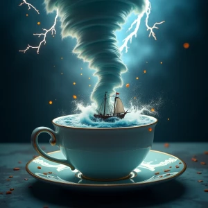 A highly detailed and cinematic animation of a surreal storm ins...