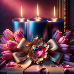 "Create a digital image of a romantic and luxurious Valentine's...