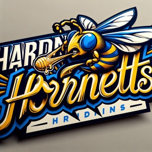 Design a school banner featuring the words 'Hardin Hornets' alon...