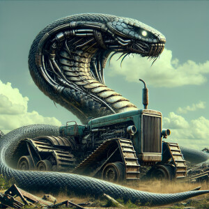 "Design a fearsome hybrid creature that combines the sleek body...