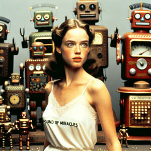 Color film photograph of stunning 25-year-old brunette woman dan...