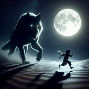 Take a picture with iPhone 15 of a small child running L. Away f...