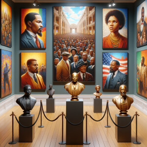 Design a close-up, detailed 3D view inside an African-American m...
