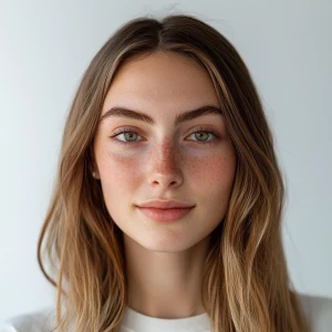 Create an image of a 22-year-old joyful American White woman wit...