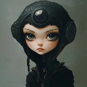 Girl alien in Aeneous art style