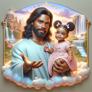 Create a 3D realistic artwork featuring the phrase 'Jesus Saves'...
